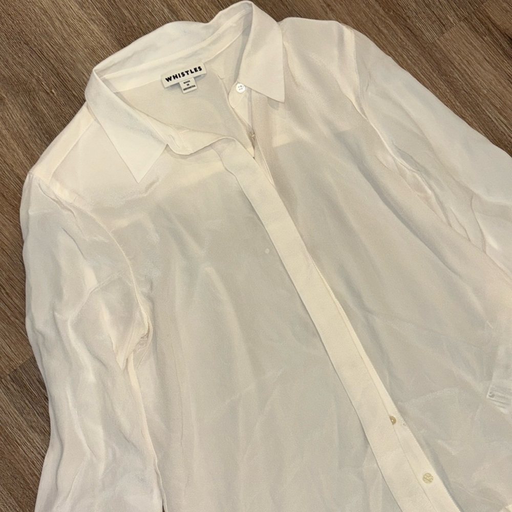 Whistles Sheer Button Down Shirt